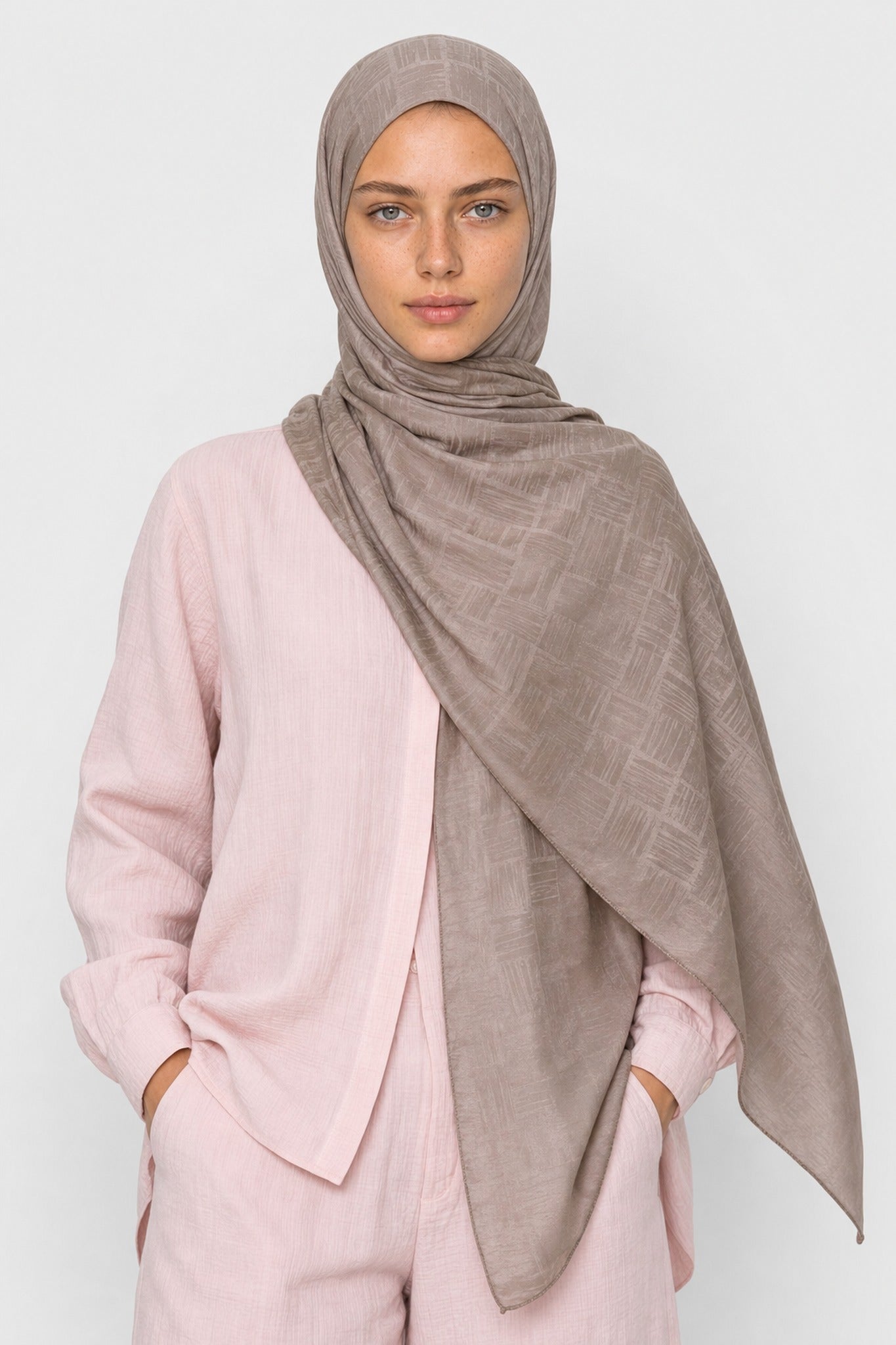 Noria Patterned Aerobin Jacquard Shawl - Vizon