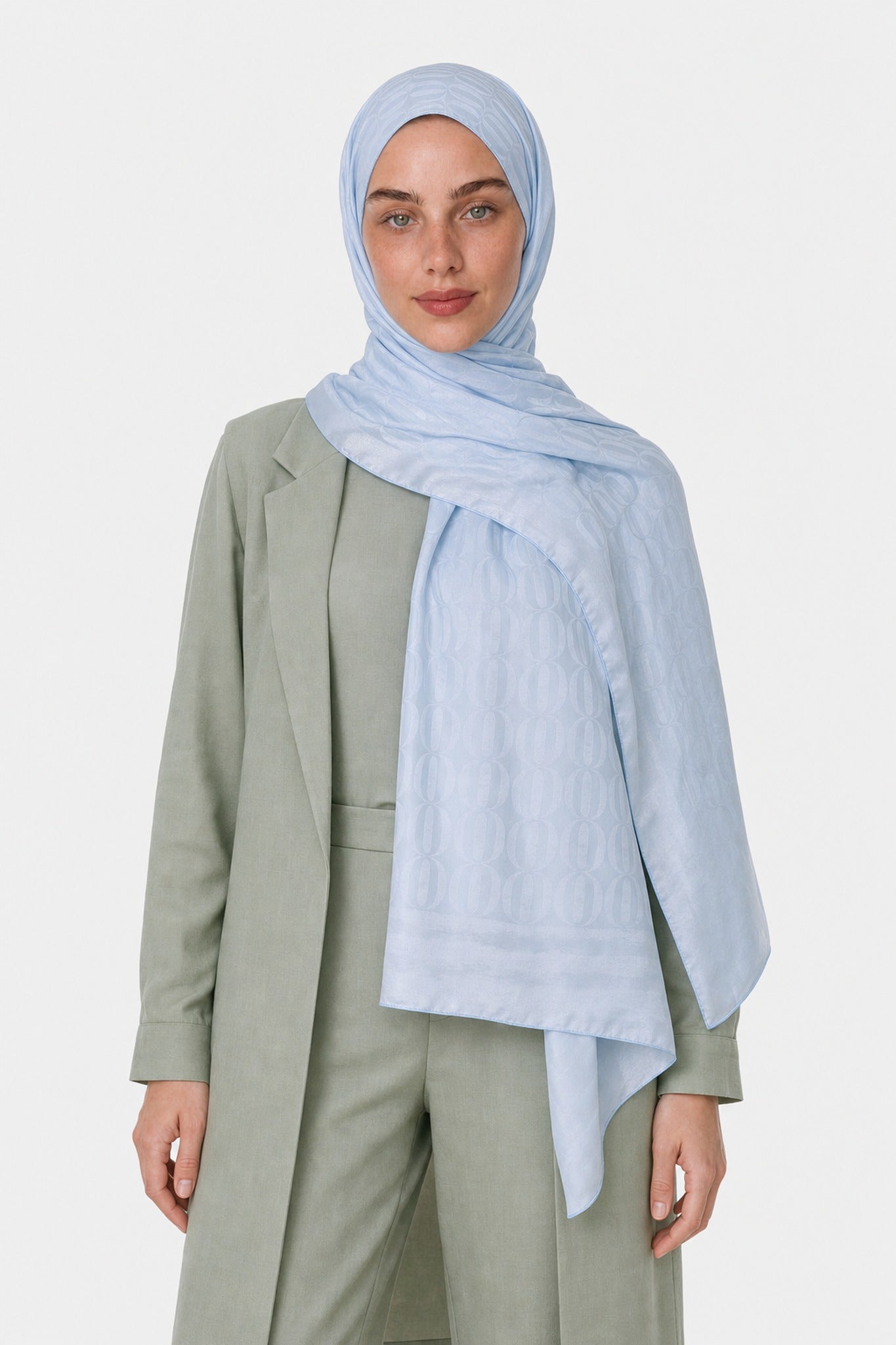 Dune Pattern Ayrobin Jacquard Shawl - Bebek Mavisi