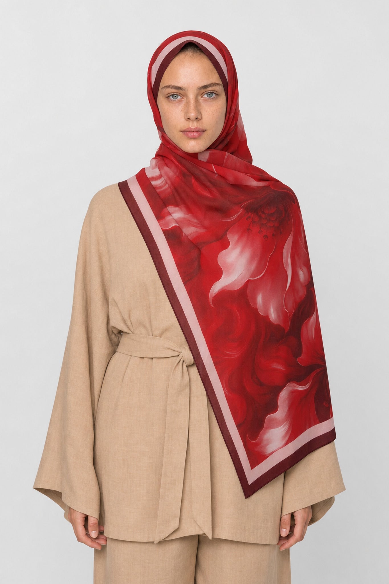 Pure Pattern Hebei Silk Scarf - Bordo