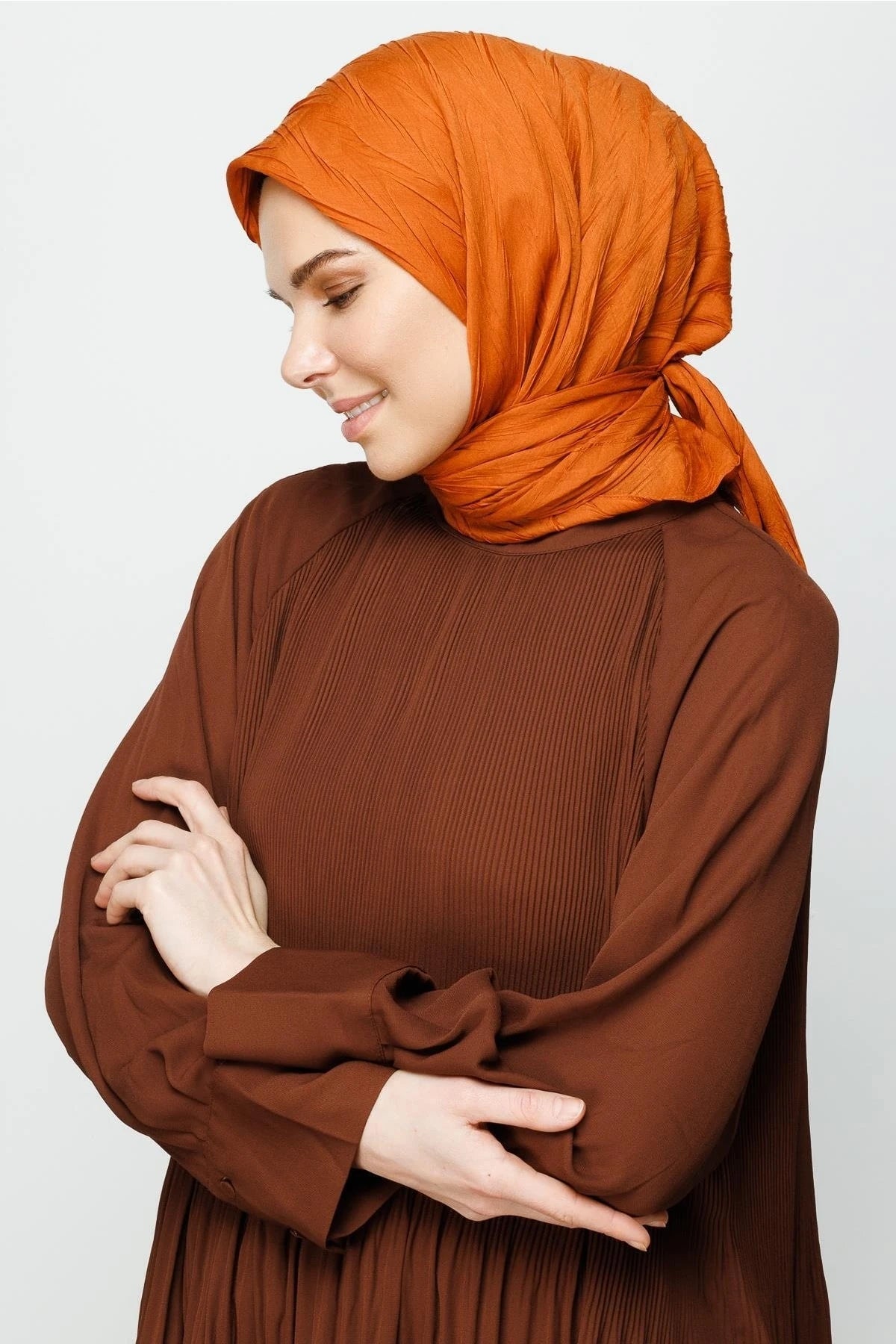 Pleated Bamboo Scarf - Light Tile