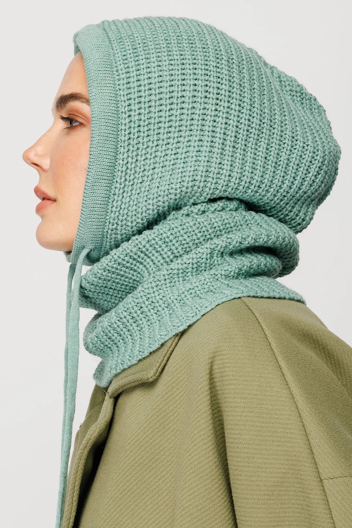 Balaclava Knit Headband - Aqua Green