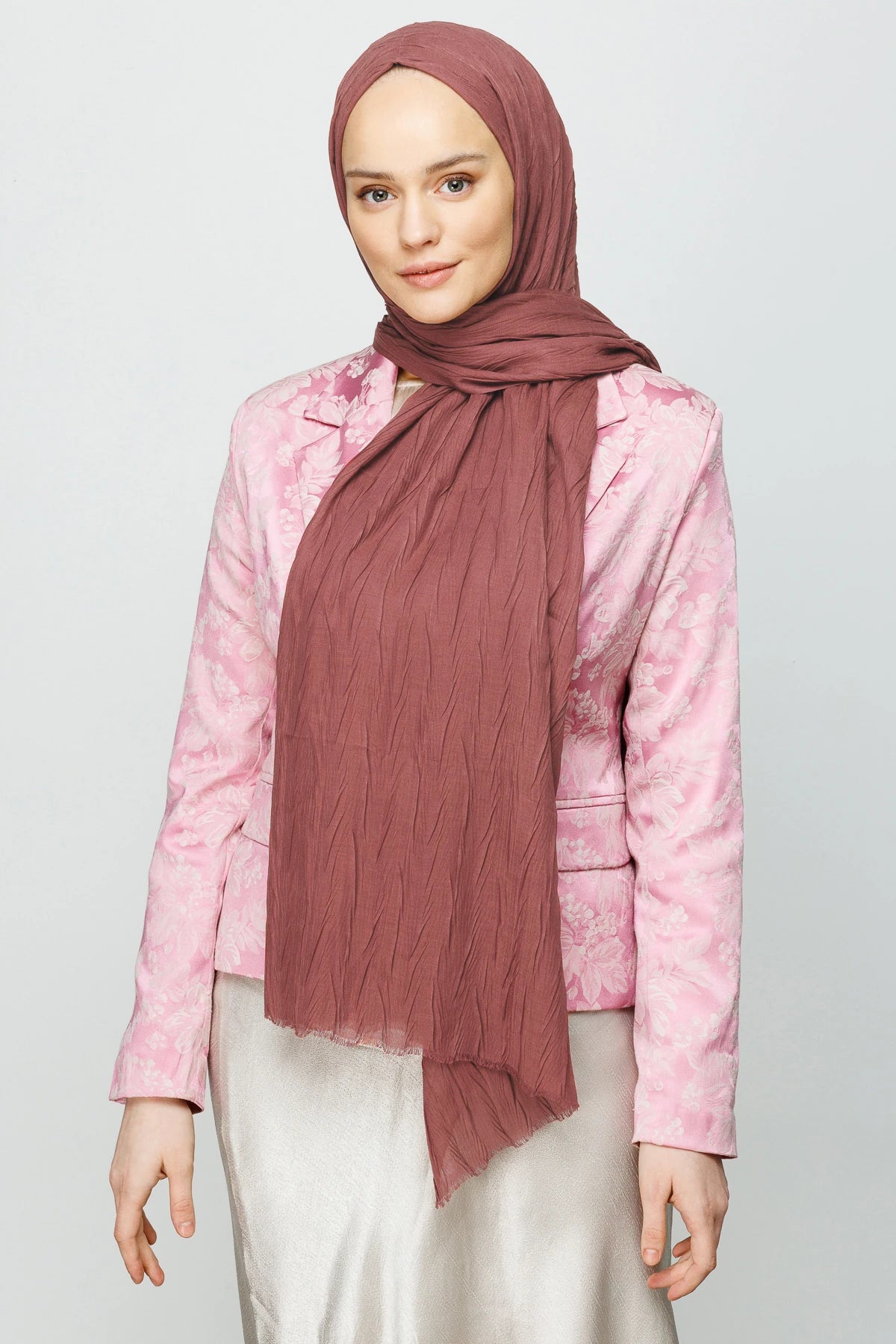 Pleated Bamboo Shawl - Onion Peel