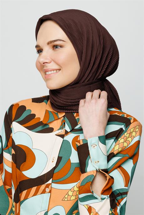 Pleated Scarf - Bitter Coffee