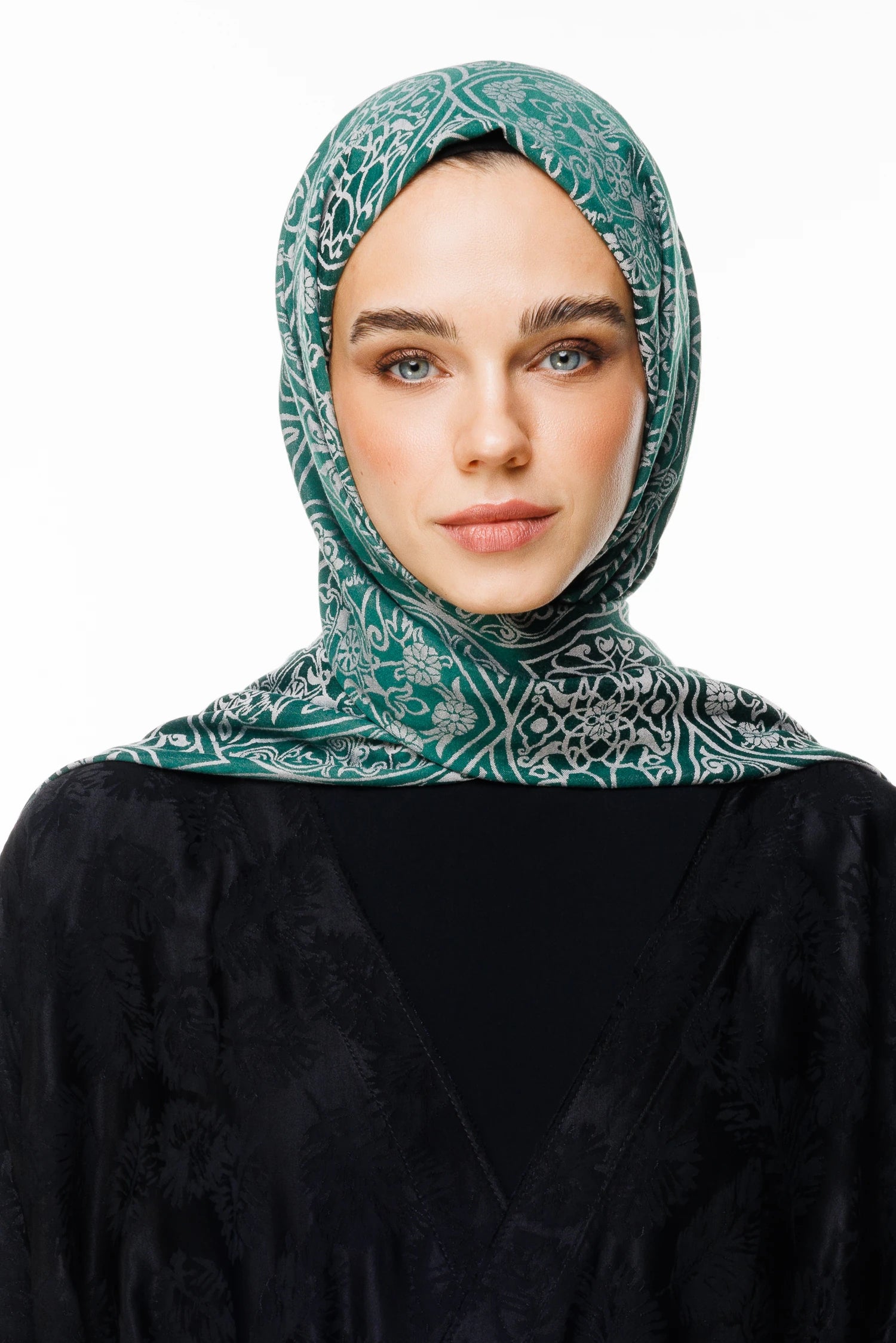 Morocco Pattern Double-Sided Scarf - Emerald Pink