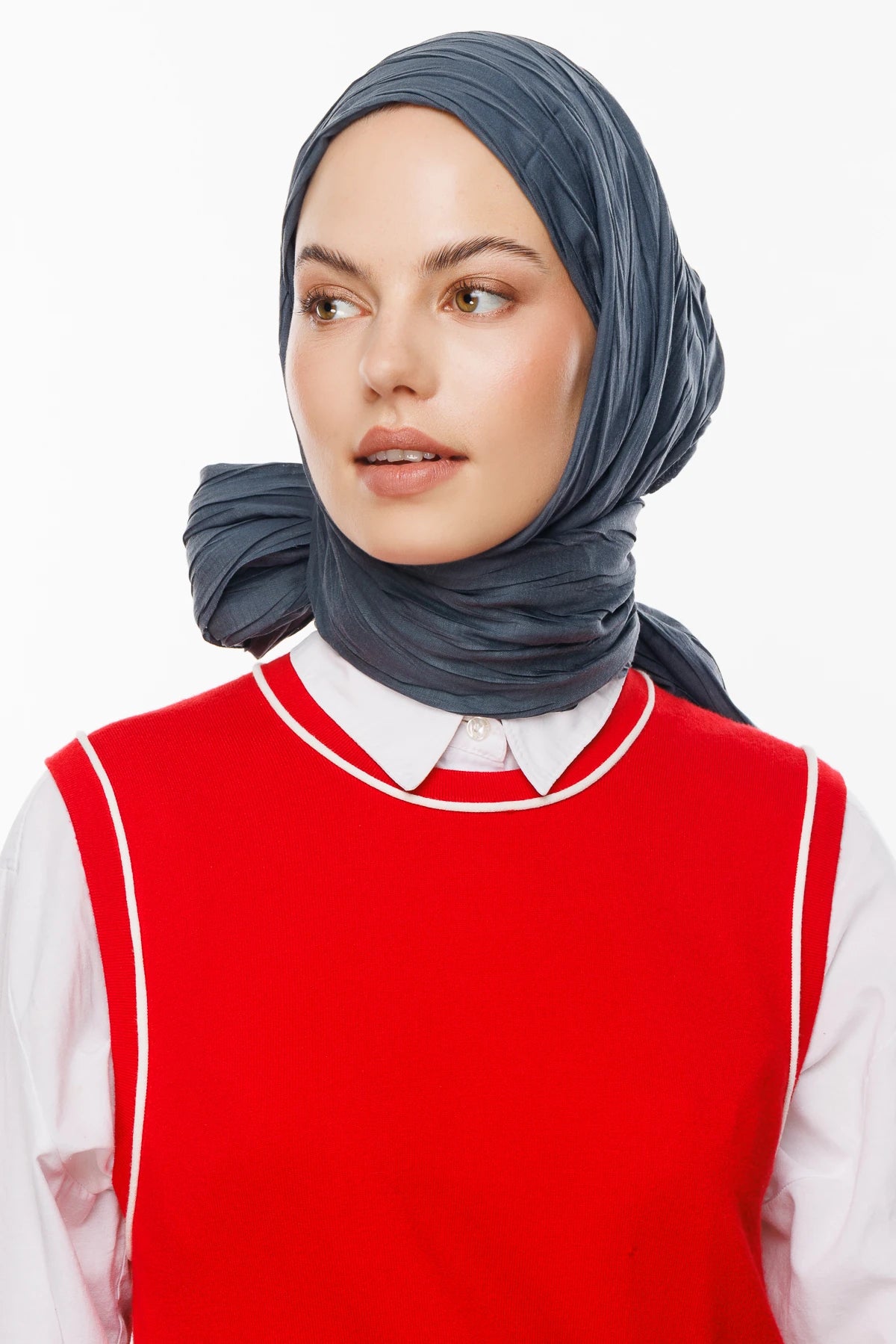 Pleated Bamboo Shawl - Anthracite