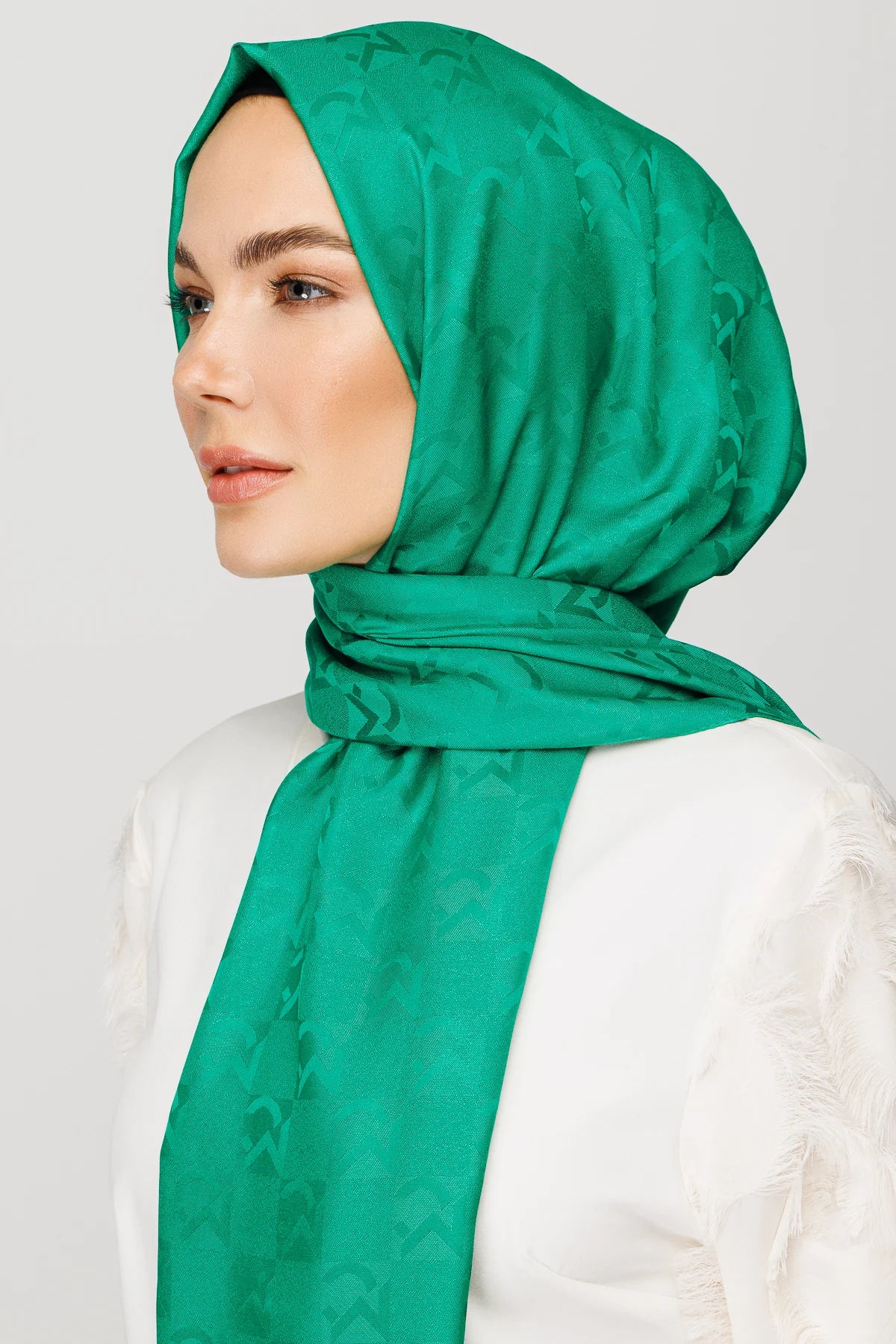 Mc Pattern Jacquard Shawl - Benetton Green