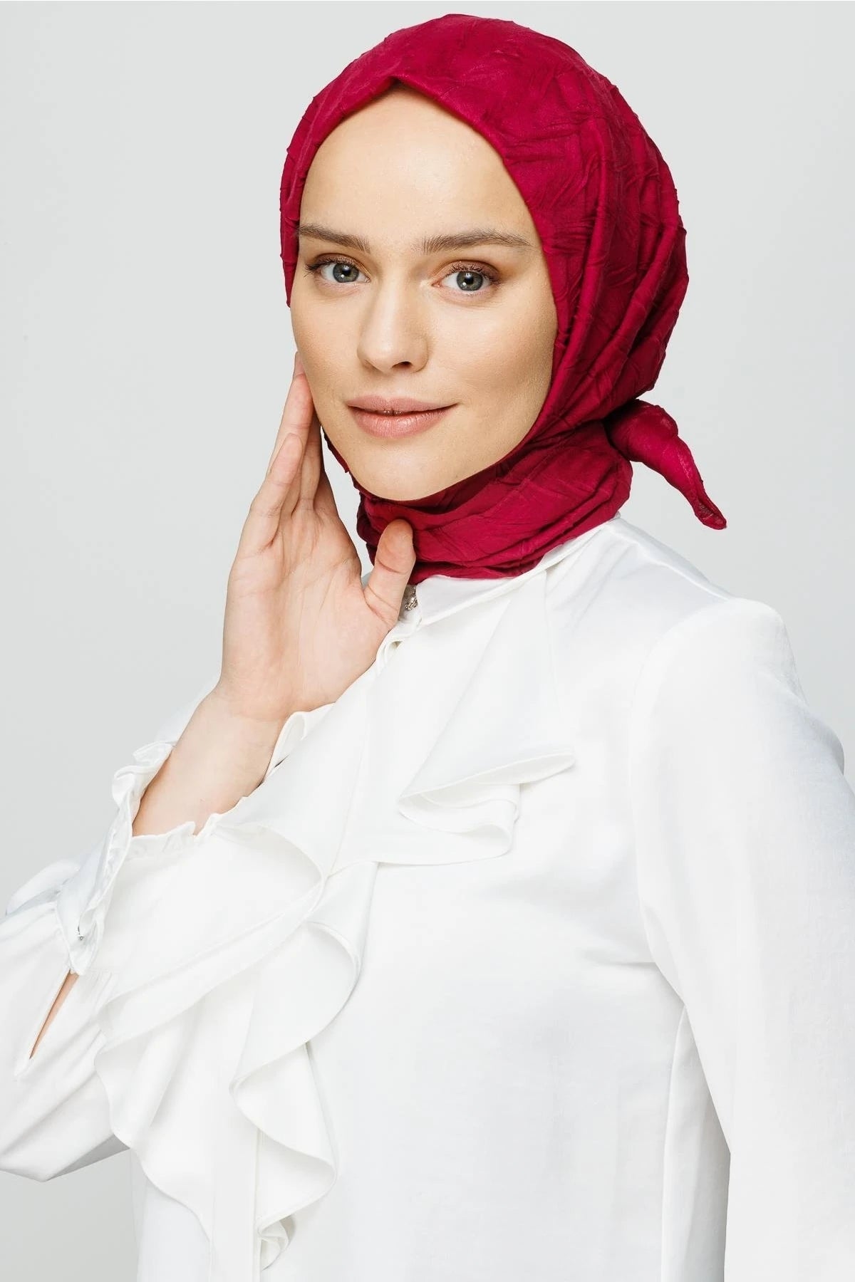 Pleated Bamboo Scarf - Magenta