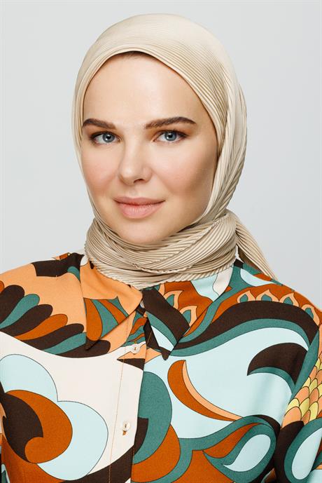 Pleated Scarf - Sandstone