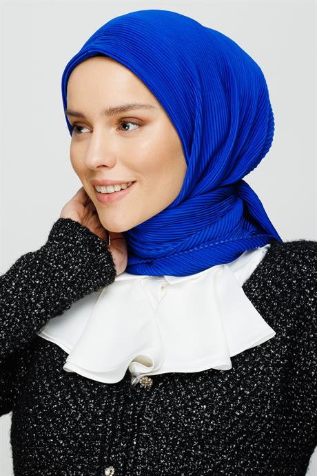Pleated Scarf - Saks Blue
