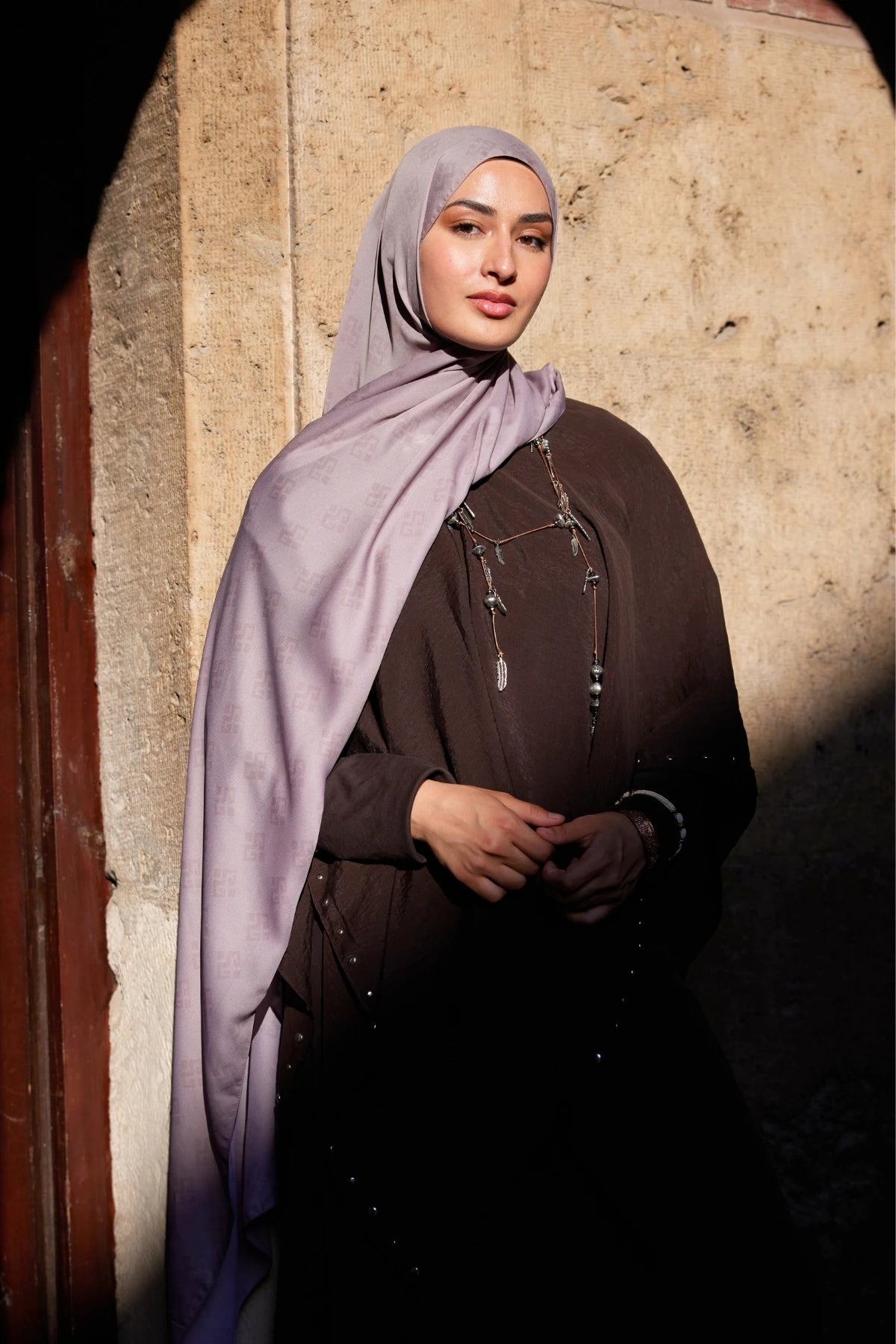 Elibelinde Pattern Sakura Silk Shawl - Pink