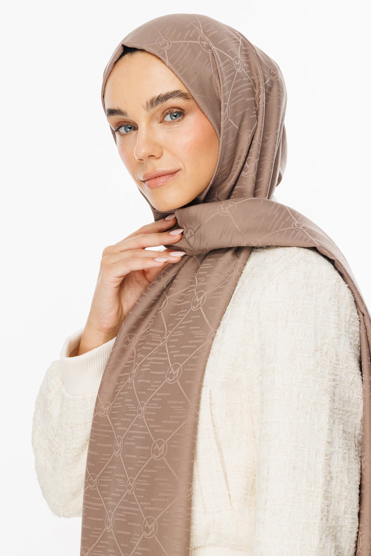 Moon Is Desen Jacquard Shawl - Canyon