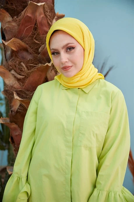 Pleated Scarf - Light Yellow