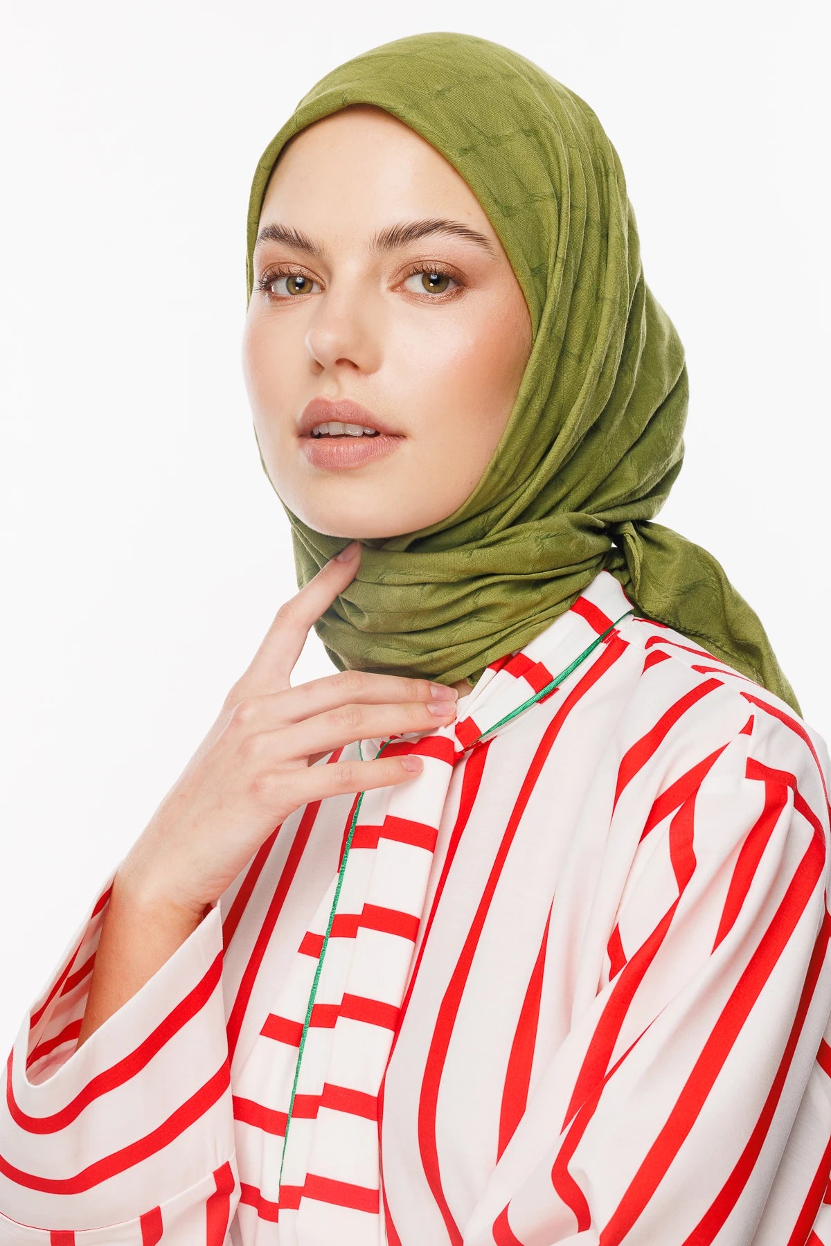 Bamboo Jacquard Scarf - Moss