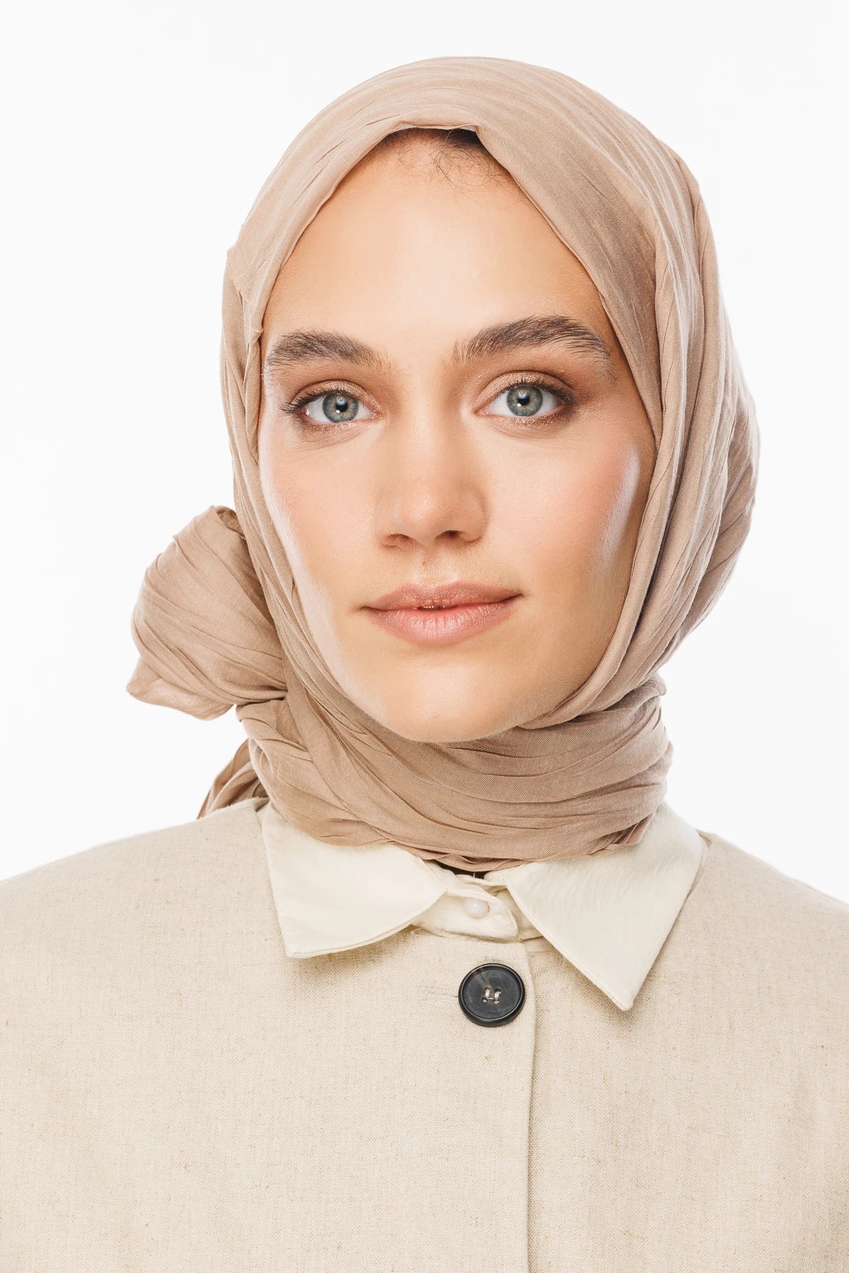 Pleated Bamboo Shawl - Almond