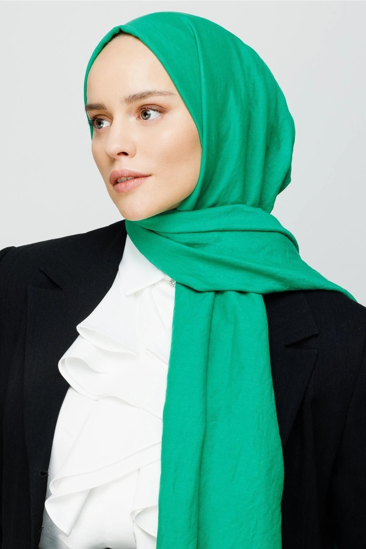 Cotton Crush Shawl - Benetton Green