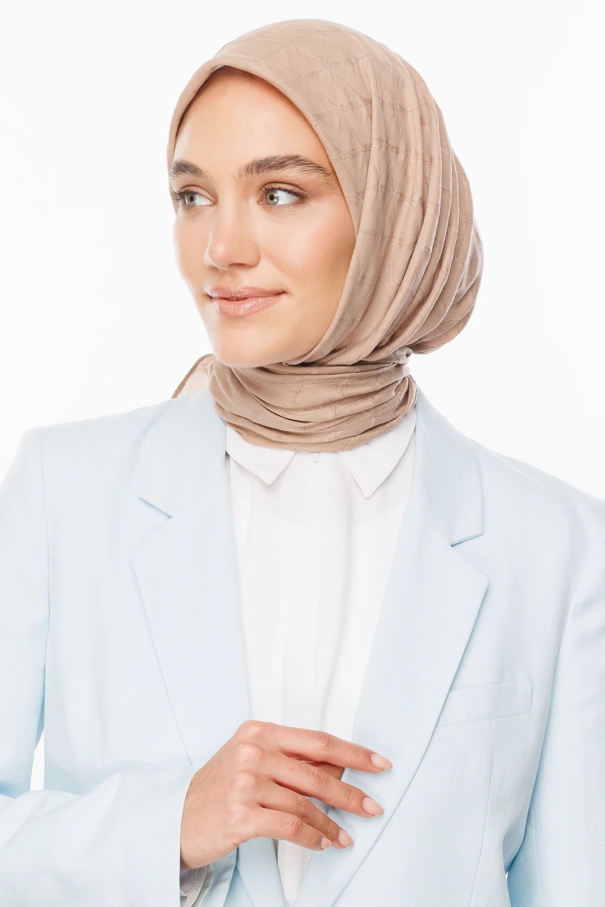 Bamboo Jacquard Scarf - Almond