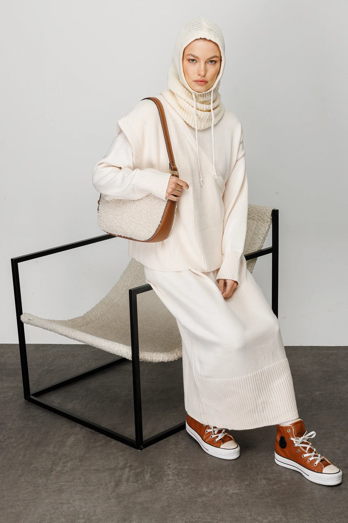 Balaclava Knit Headband - Cream