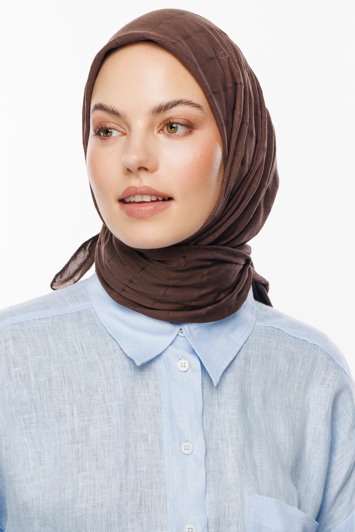 Bamboo Jacquard Scarf - Chocolate