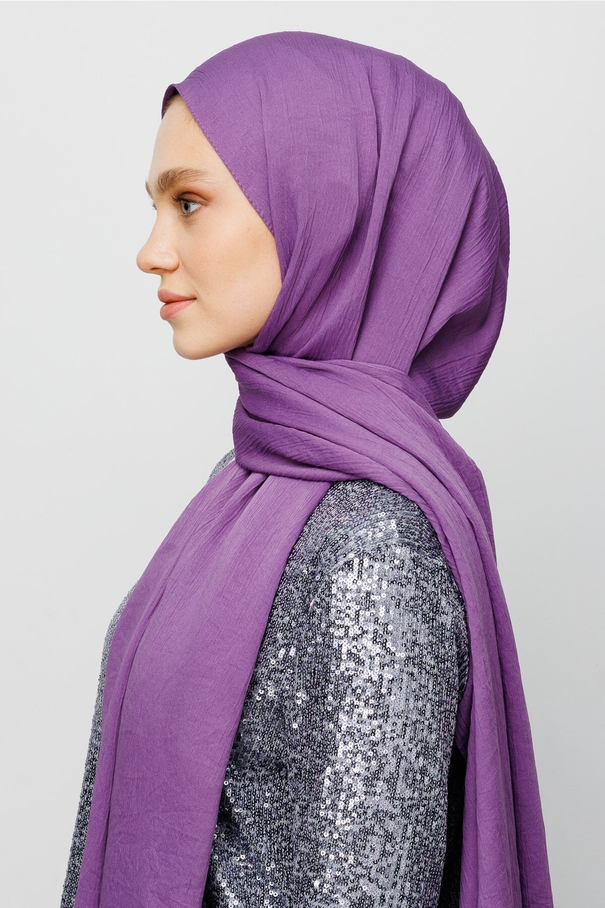 Crinkle Medina Silk Shawl - Lavender