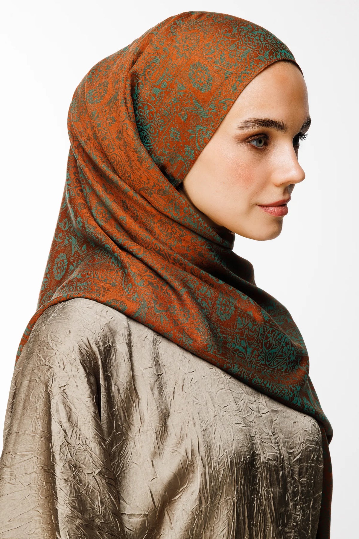 Henna Desen Çift Taraflı Şal