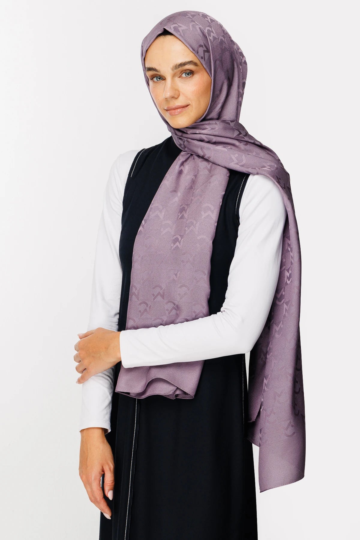 Mc Pattern Jacquard Shawl - Violet