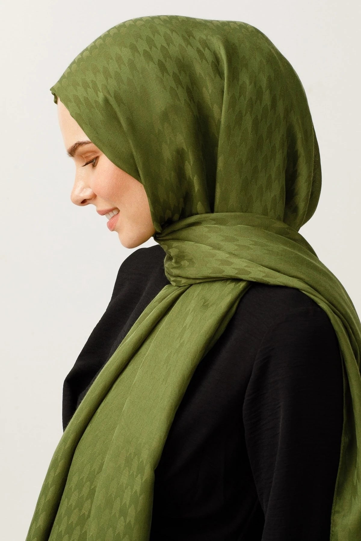 Swallow Pattern Cotton Jacquard Shawl - Khaki