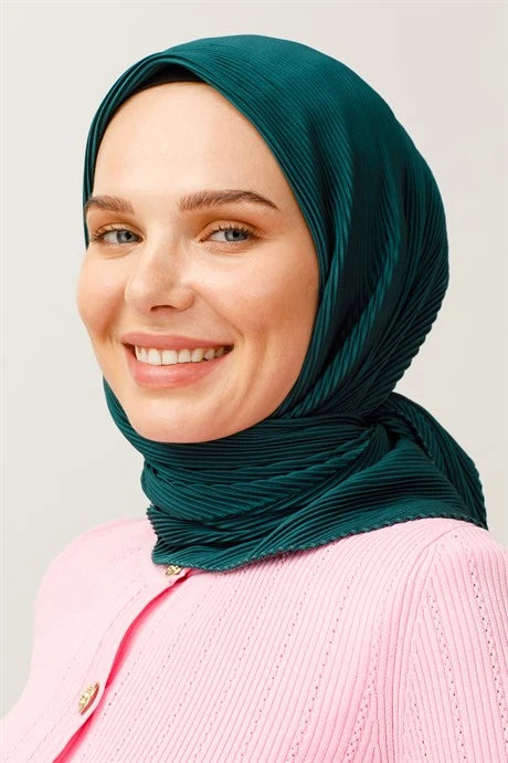 Pleated Scarf - Petroleum Blue