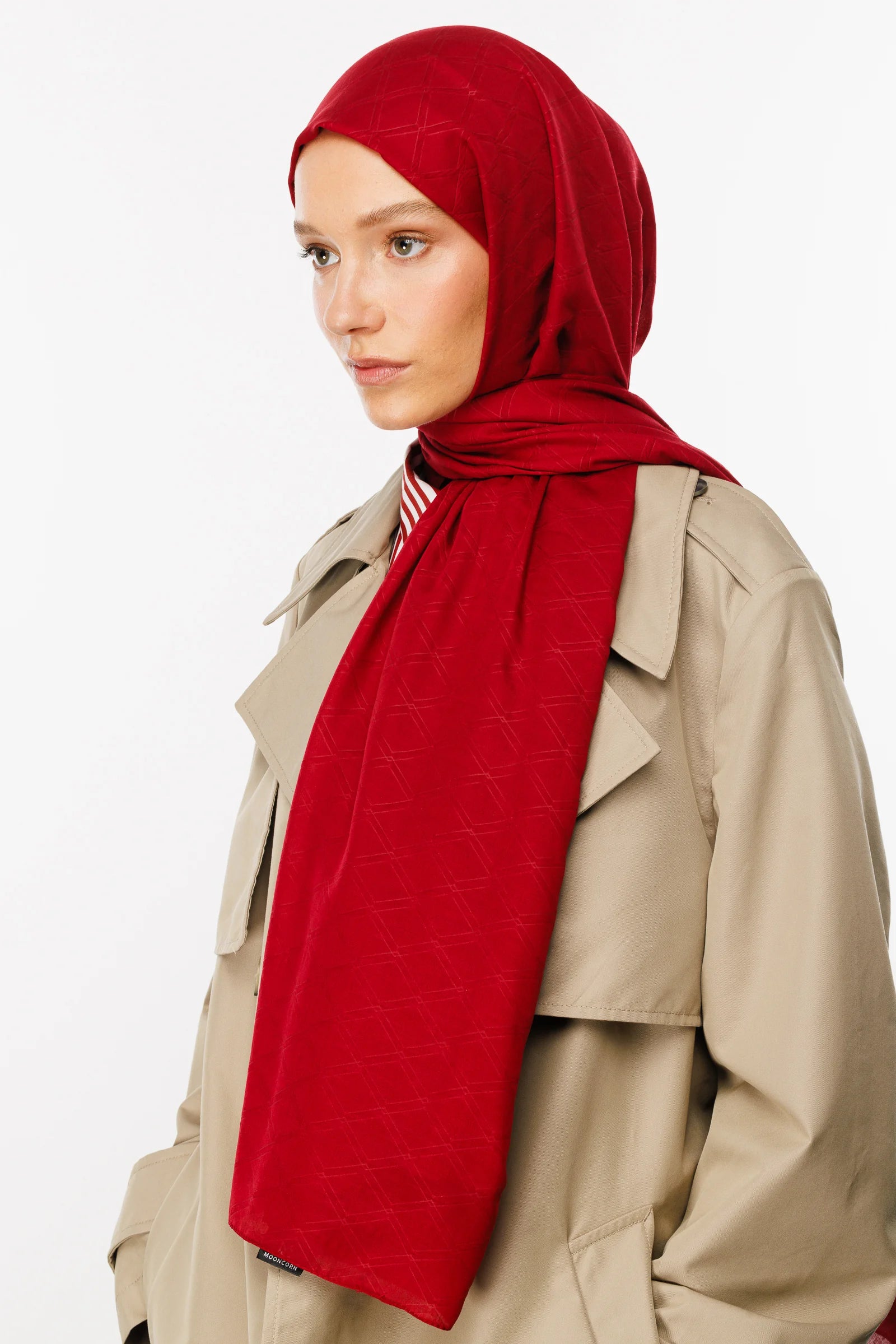 Bamboo Jacquard Shawl - Burgundy