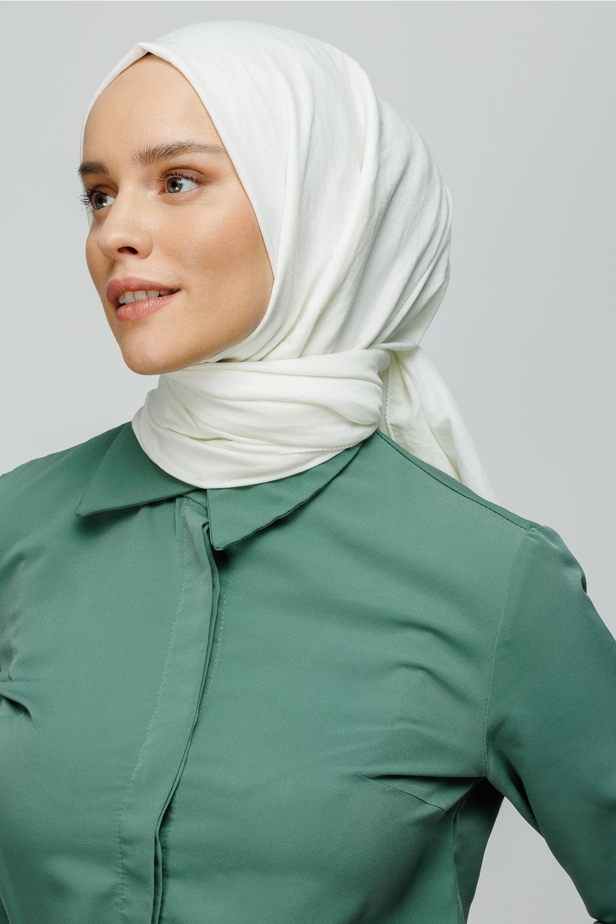 Cotton Crush Shawl - Ecru