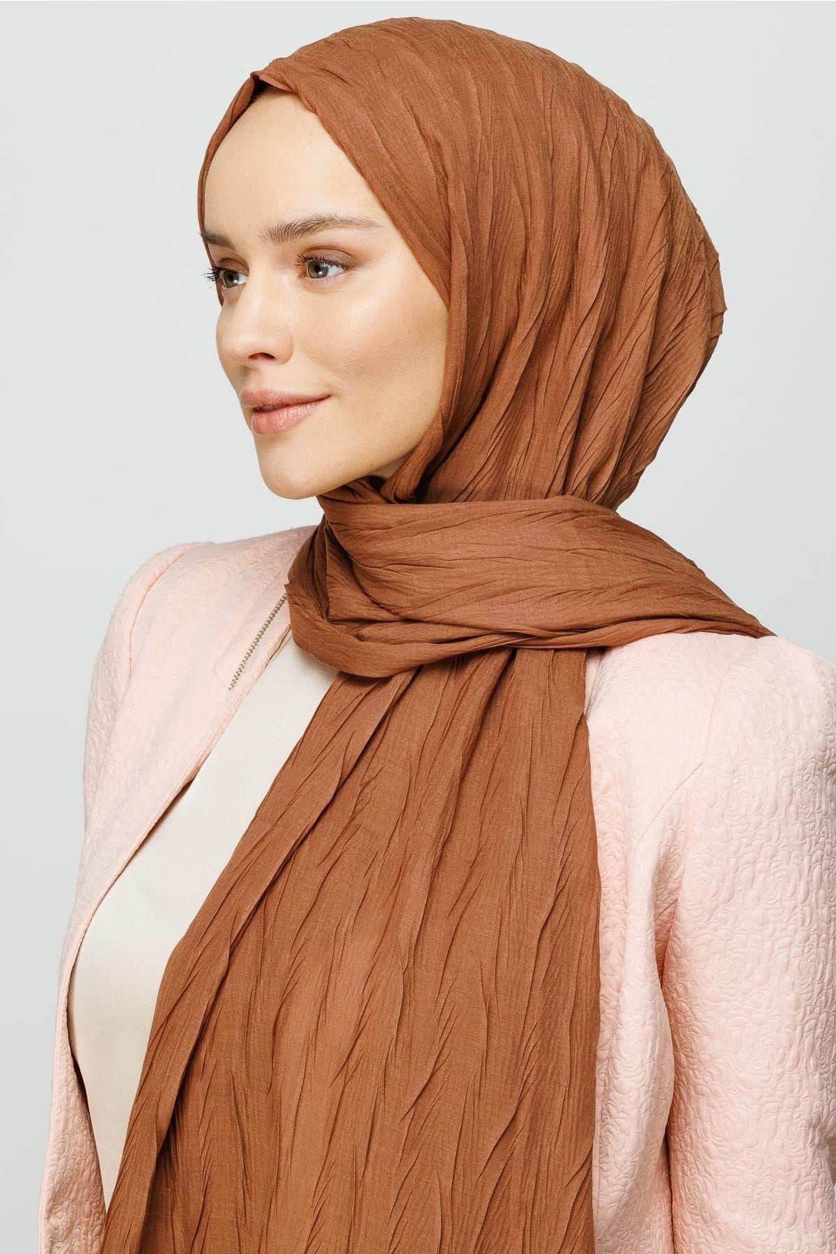 Pleated Bamboo Shawl - Mocha