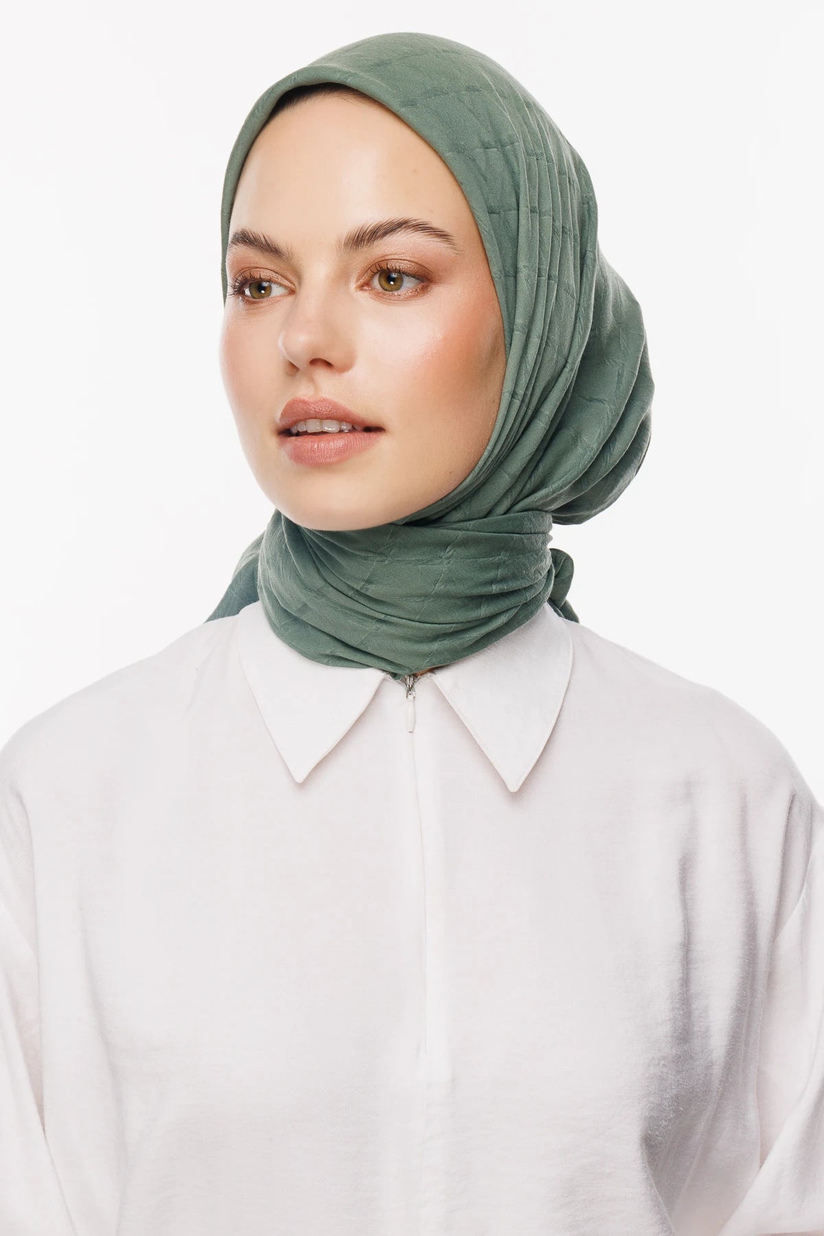 Bamboo Jacquard Scarf - Mold Green