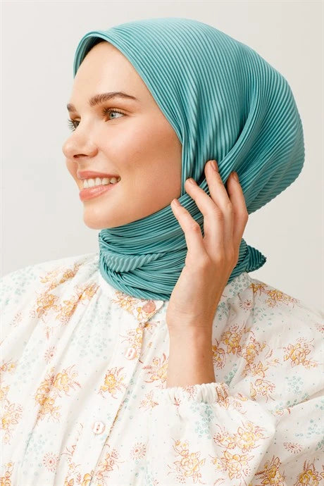 Pleated Scarf - Mint Green