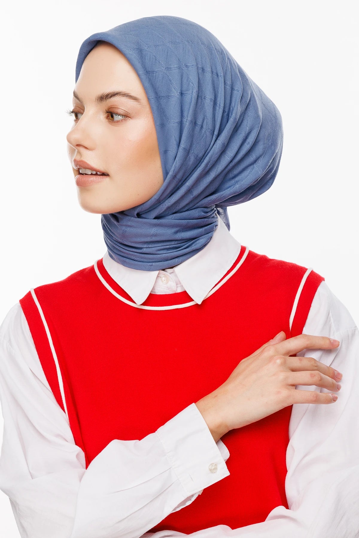 Bamboo Jacquard Scarf - Sky Blue