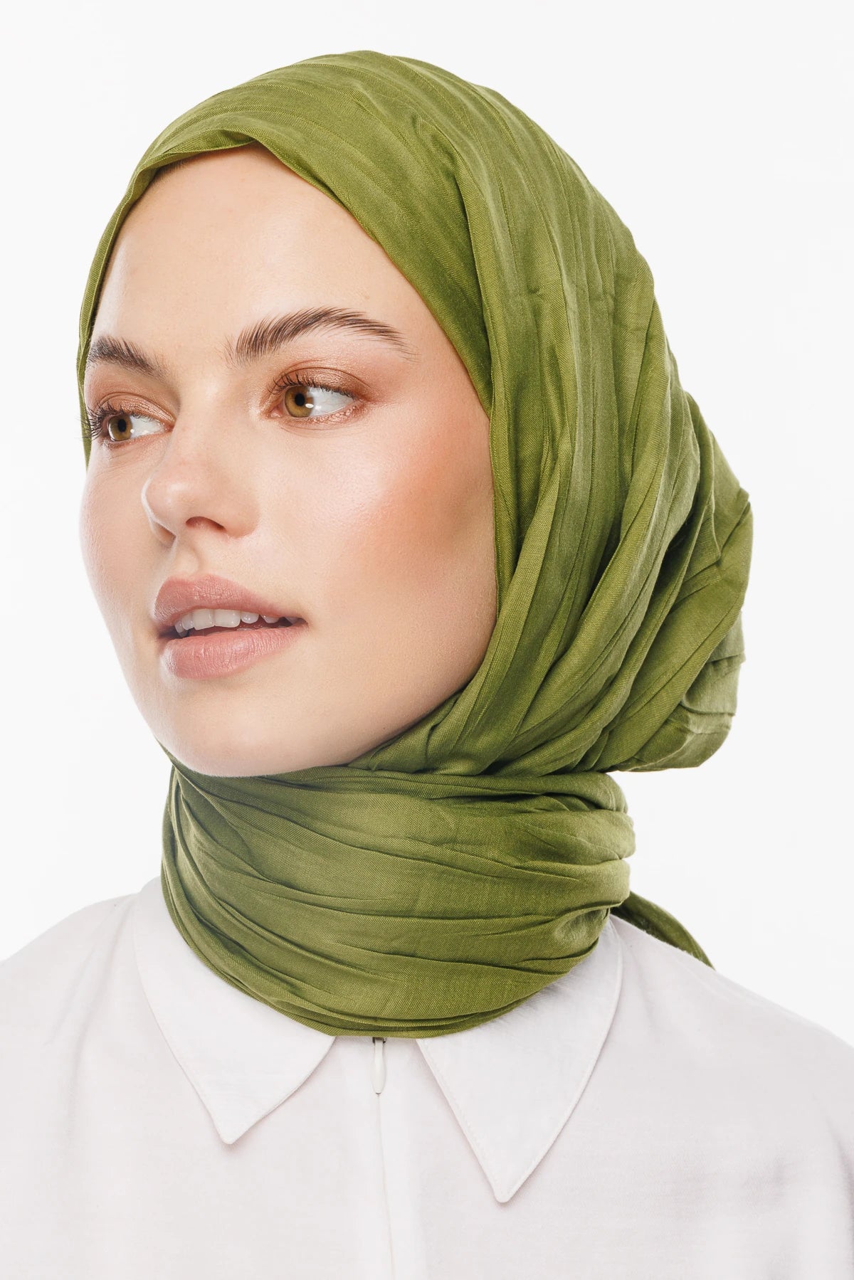 Pleated Bamboo Shawl - Moss
