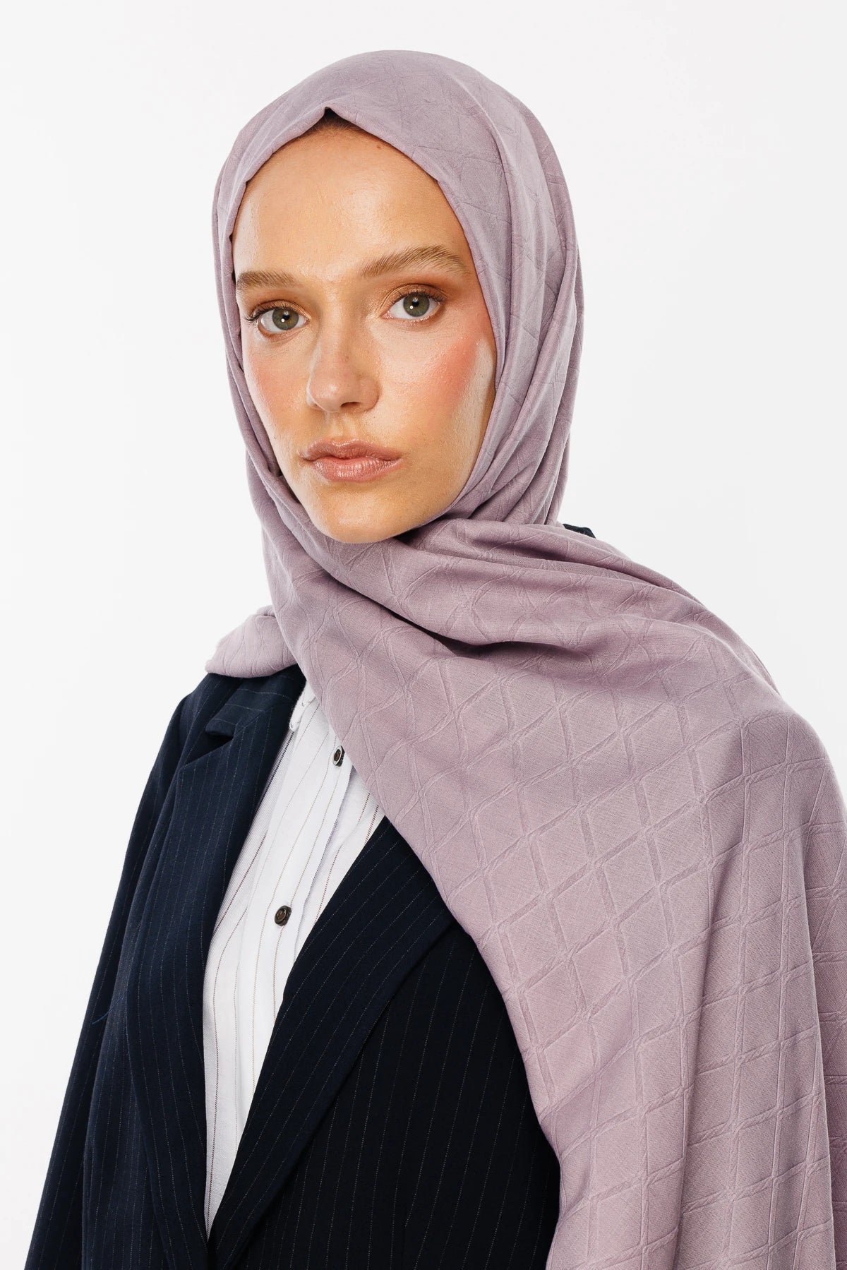 Bamboo Jacquard Shawl - Lavender Grey
