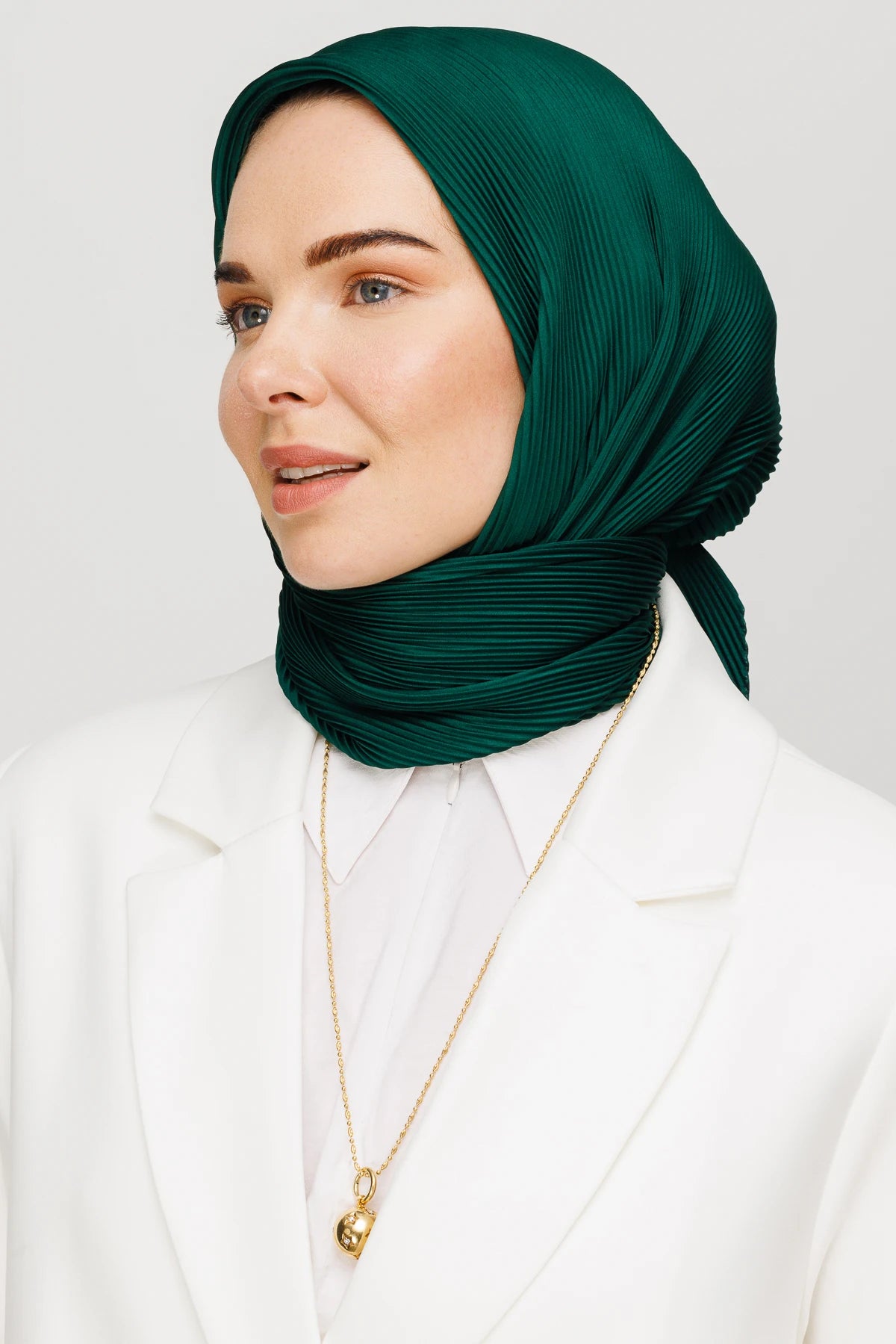Pleated Scarf - Emerald