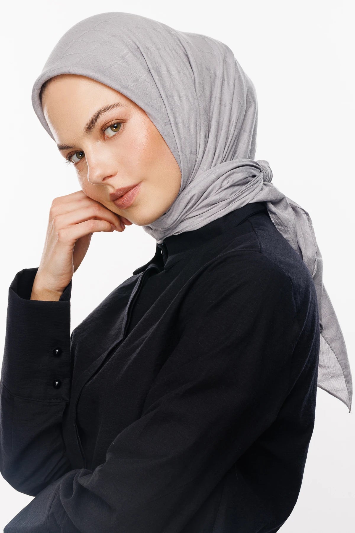 Bamboo Jacquard Scarf - Silver