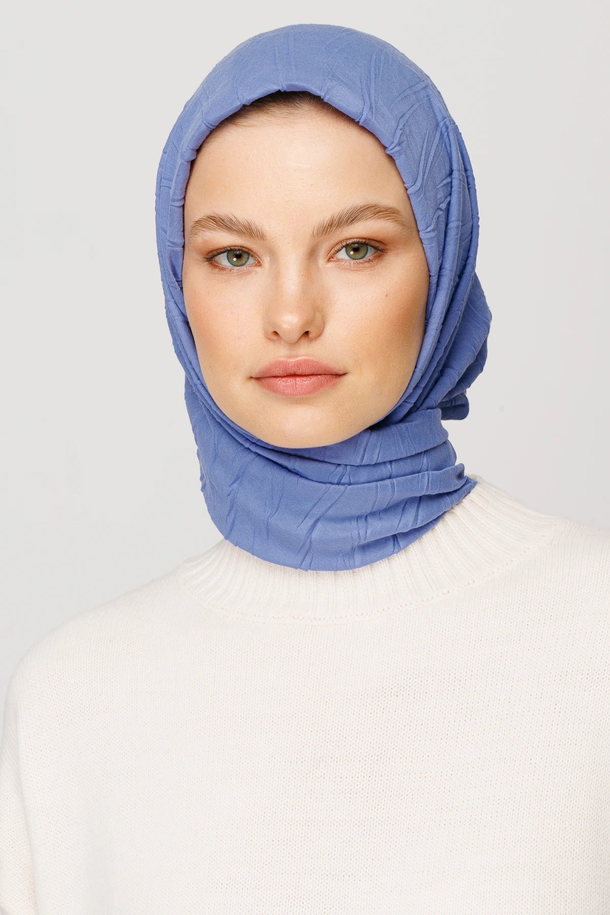 Pleated Bamboo Scarf - Blue
