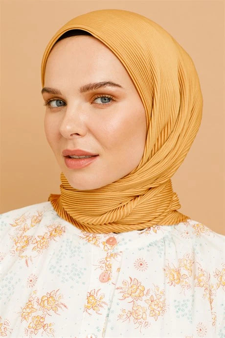Pleated Scarf - Saffron