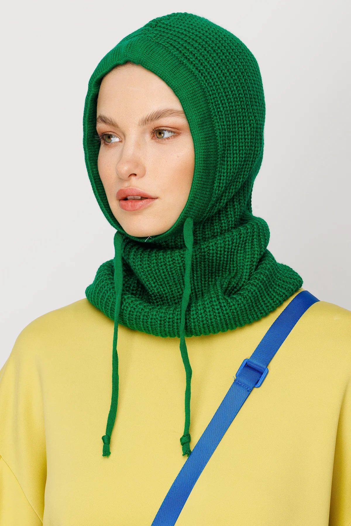 Balaclava Knit Headband - Benetton Green