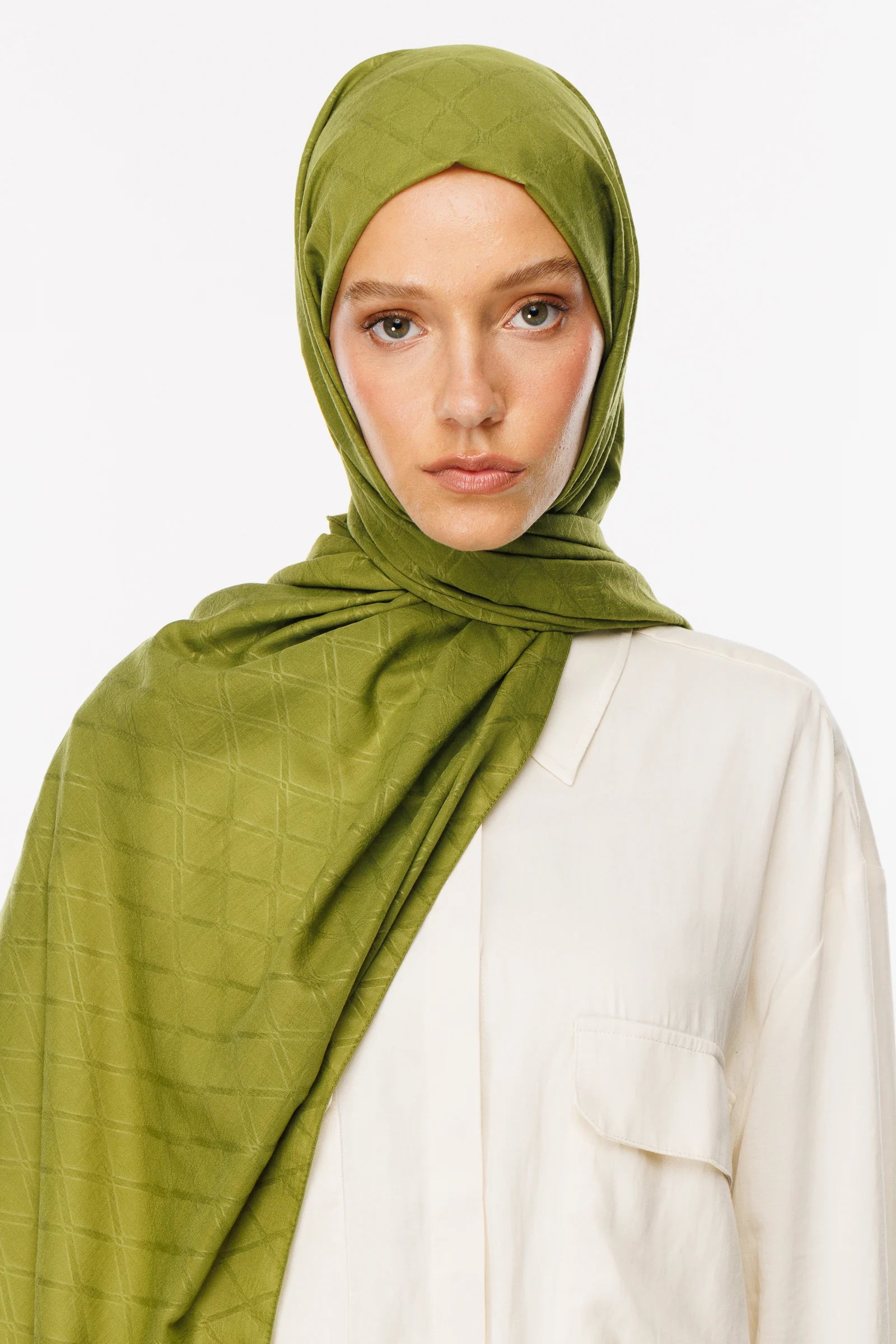 Bamboo Jacquard Shawl - Moss