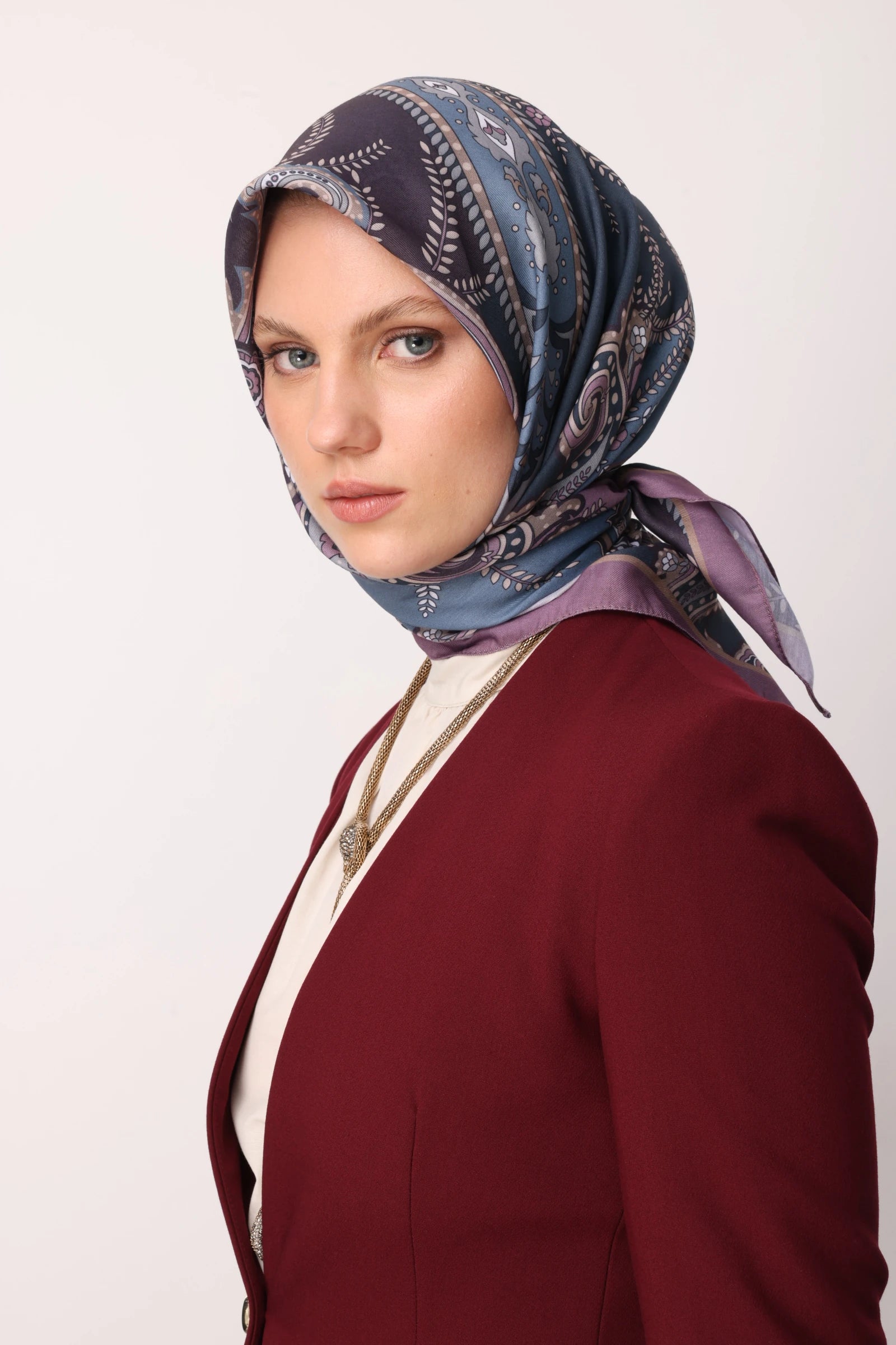 Virel Pattern Cotton Scarf - Lavender