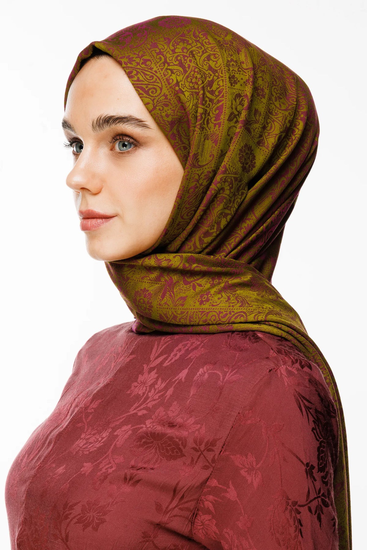 Henna Desen Çift Taraflı Şal