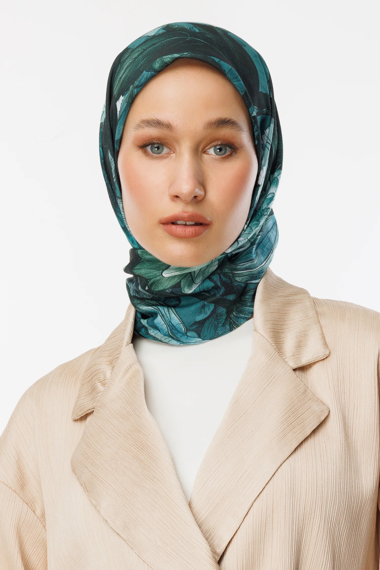 Floren Pattern Cotton Scarf - Emerald