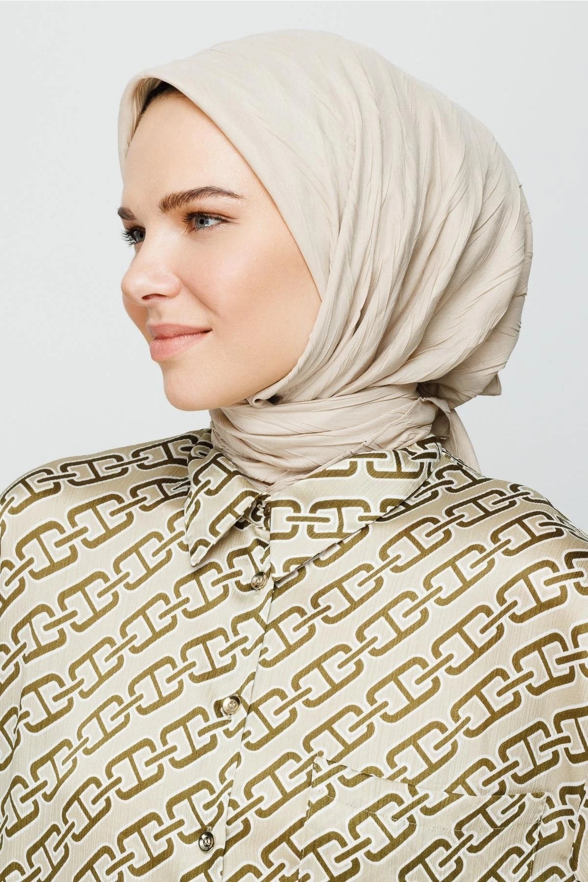 Pleated Bamboo Scarf - Stone Color