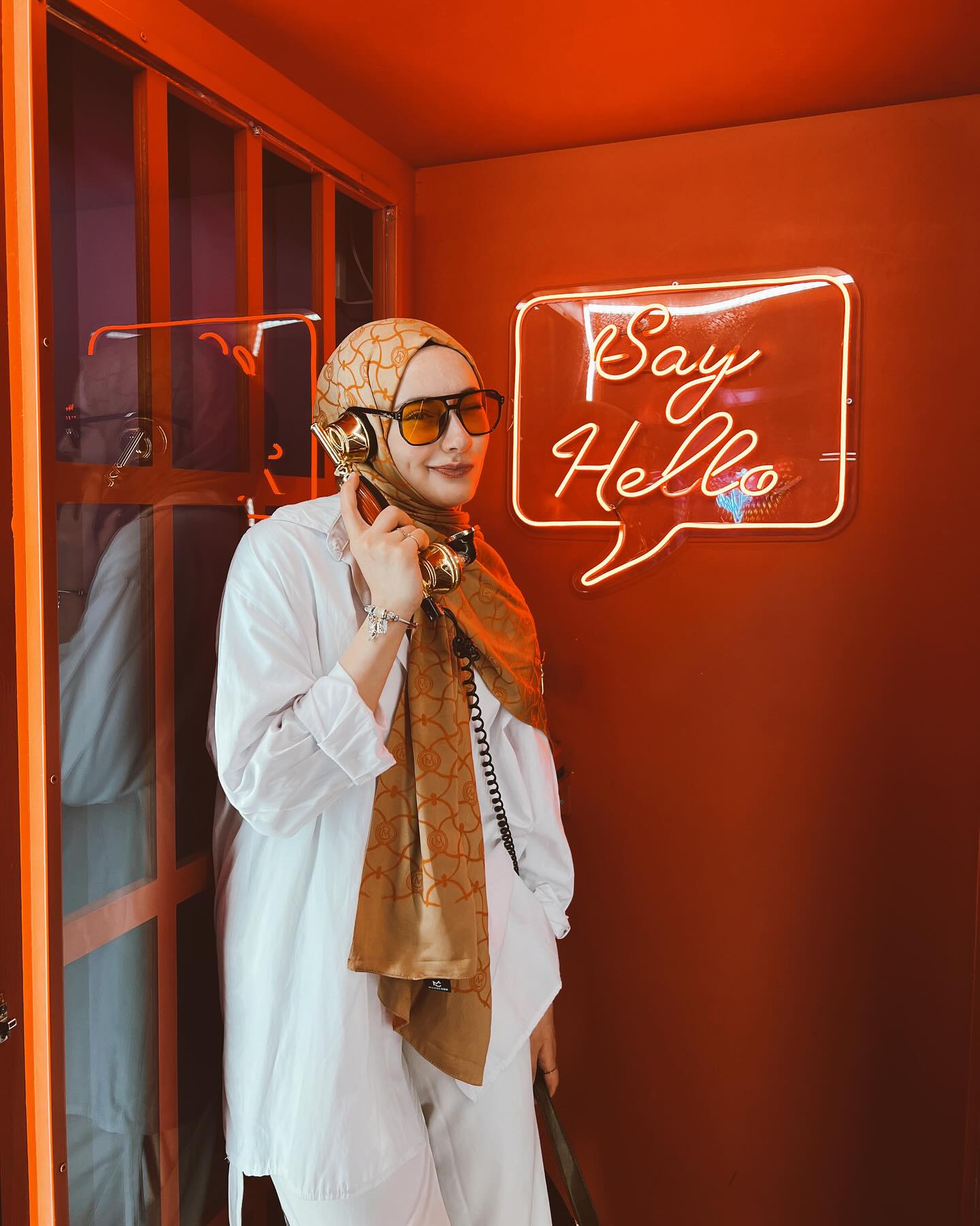Marrakech Pattern Double-Sided Scarf - Mink-Cinnamon