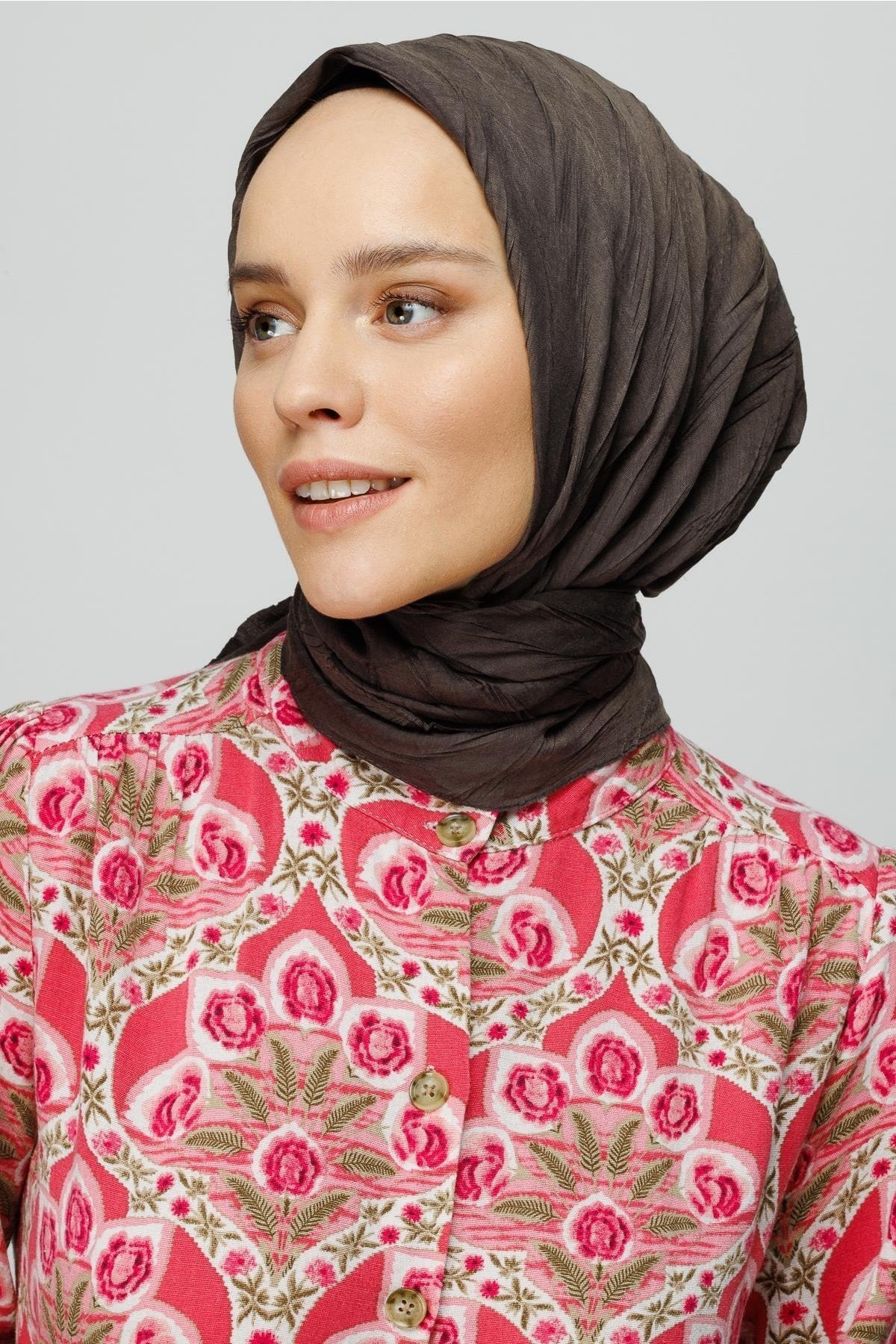 Pleated Bamboo Scarf - Smoked