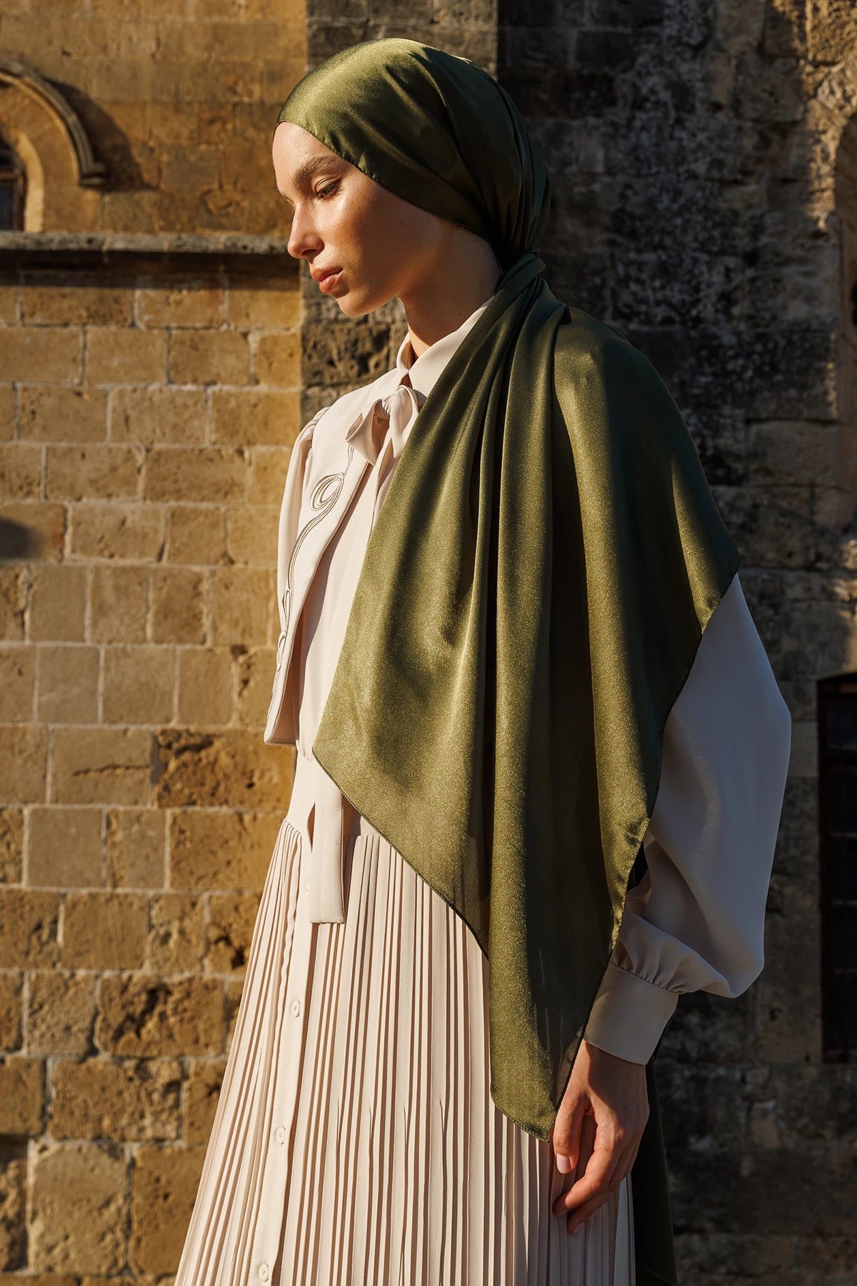 Diamond Aura Scarf - Olive Green