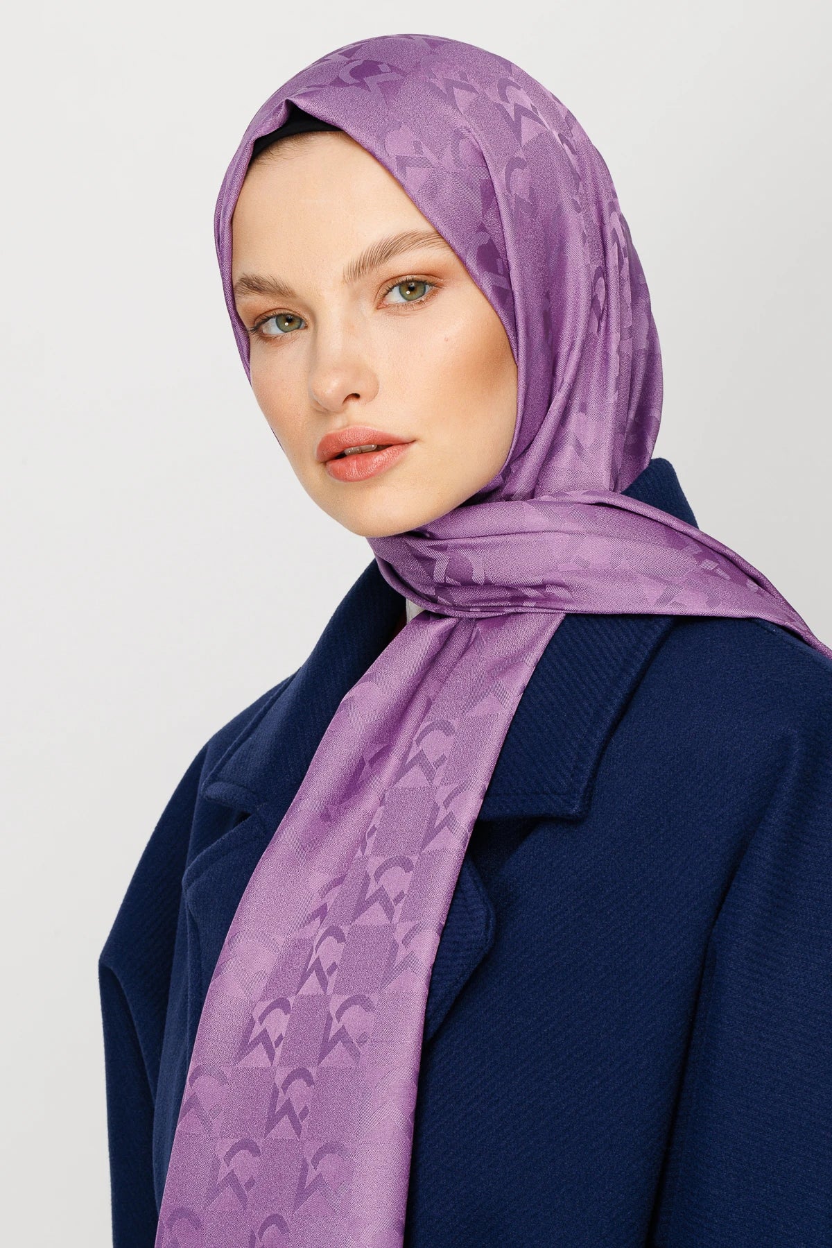 Mc Pattern Jacquard Shawl - Lavender