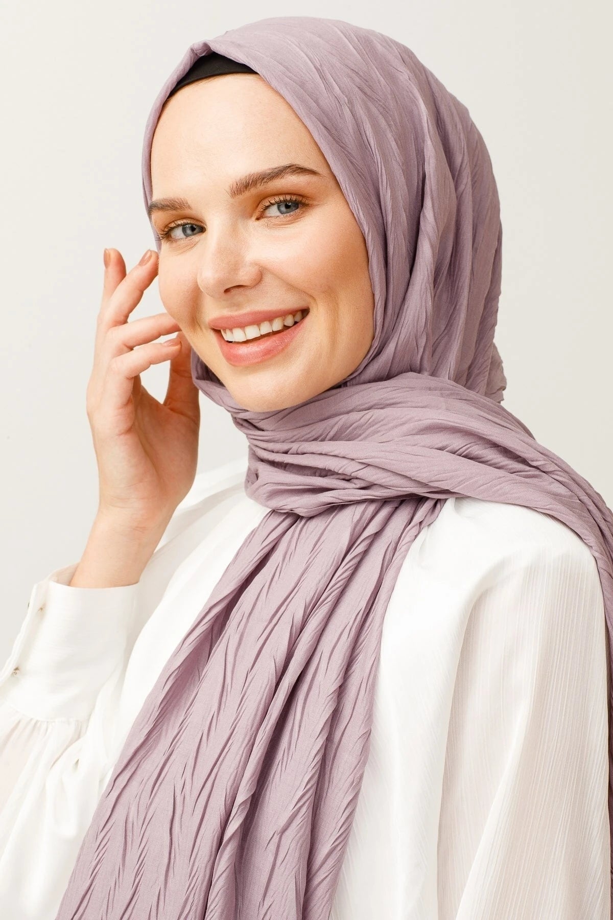 Pleated Bamboo Shawl - Lavender Grey